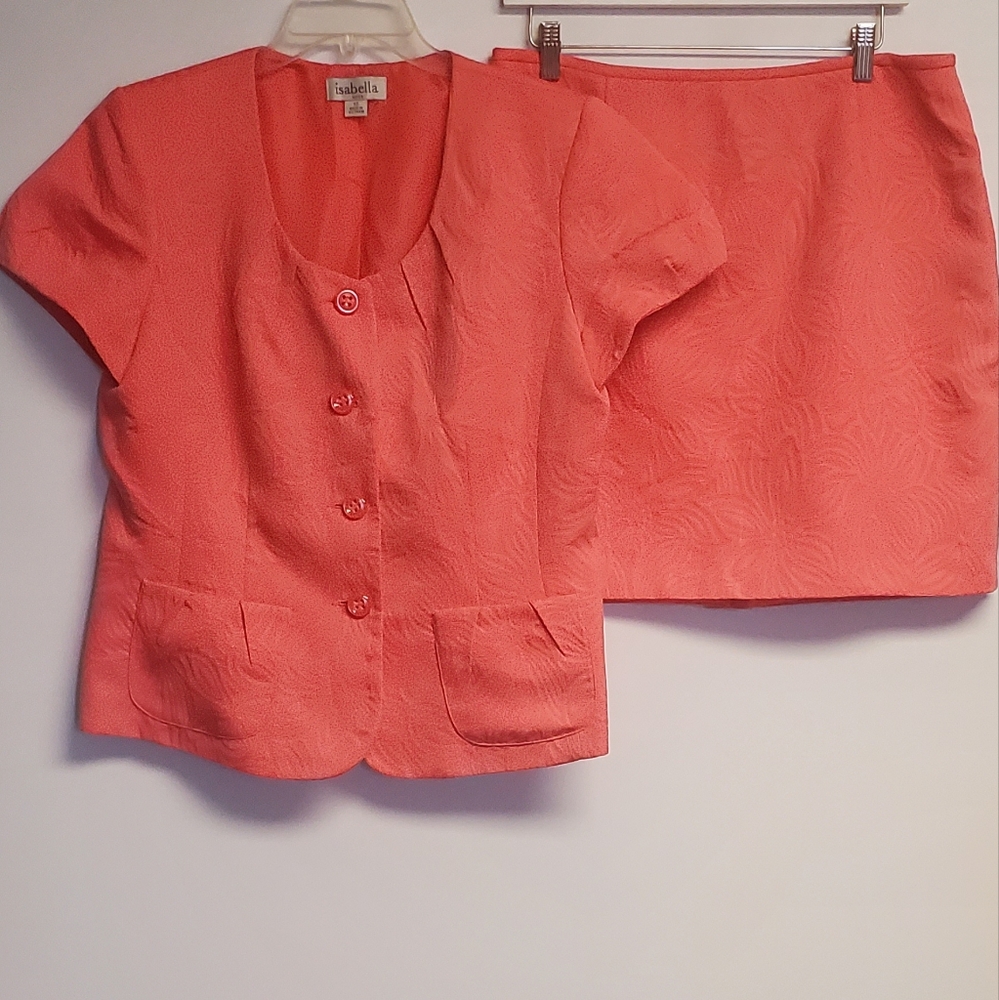 Abella Coral Short Sleeve Blazer & Skirt Set